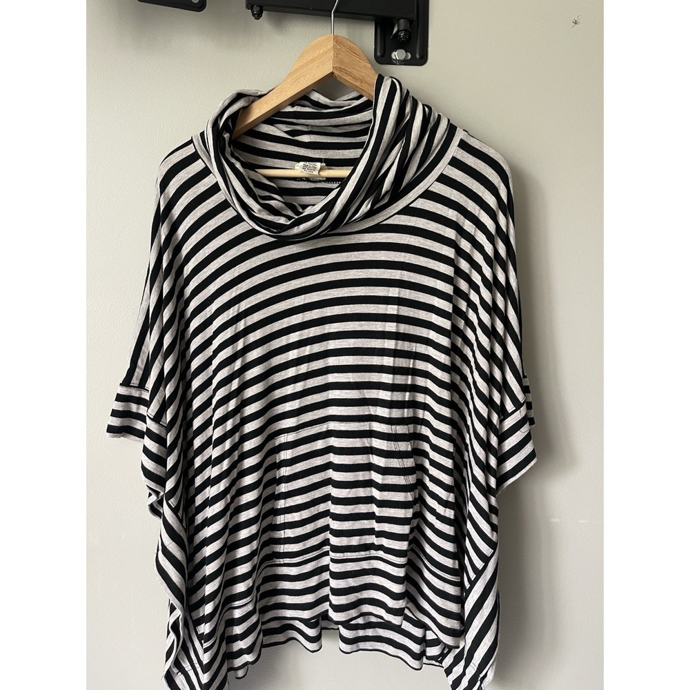 Andrea Jovine Women's Boho Scandi Stripe Cowl W Turtle Neck‎ Size L